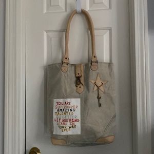 VINTAGE ADDICTION CALIFORNIA INSPIRATIONAL TOTE CANVAS EUC